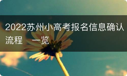 2022苏州小高考报名信息确认流程​一览