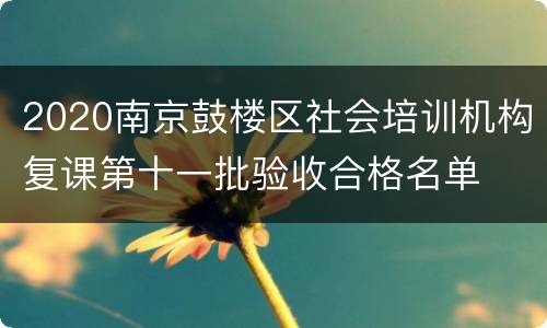 2020南京鼓楼区社会培训机构复课第十一批验收合格名单