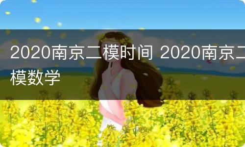 2020南京二模时间 2020南京二模数学