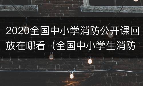 2020全国中小学消防公开课回放在哪看（全国中小学生消防公开课回放）