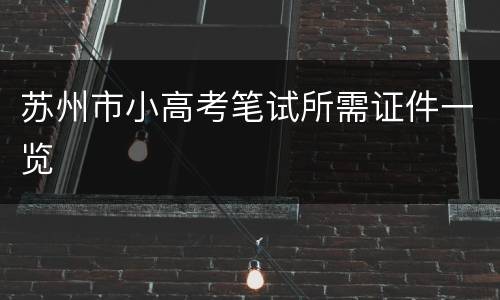 苏州市小高考笔试所需证件一览