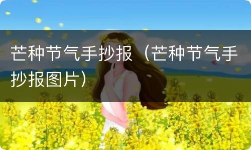 芒种节气手抄报（芒种节气手抄报图片）