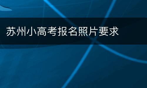 苏州小高考报名照片要求