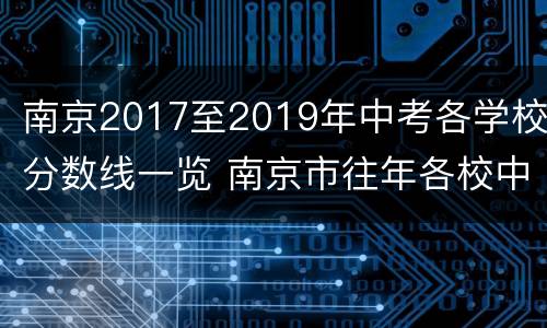 南京2017至2019年中考各学校分数线一览 南京市往年各校中考录取分数线
