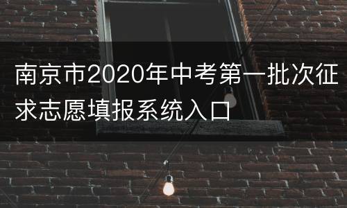 南京市2020年中考第一批次征求志愿填报系统入口