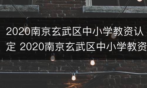 2020南京玄武区中小学教资认定 2020南京玄武区中小学教资认定