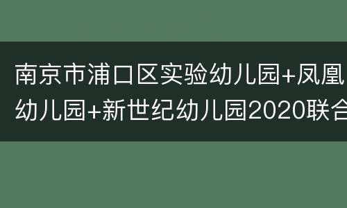 南京市浦口区实验幼儿园+凤凰幼儿园+新世纪幼儿园2020联合招生通告