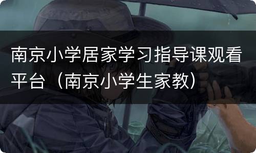 南京小学居家学习指导课观看平台（南京小学生家教）