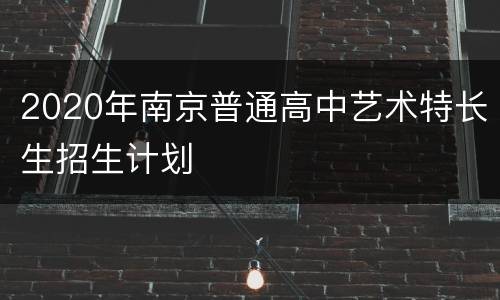 2020年南京普通高中艺术特长生招生计划
