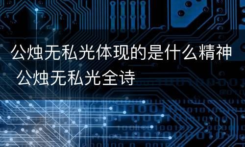 公烛无私光体现的是什么精神 公烛无私光全诗
