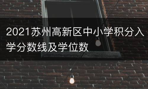 2021苏州高新区中小学积分入学分数线及学位数
