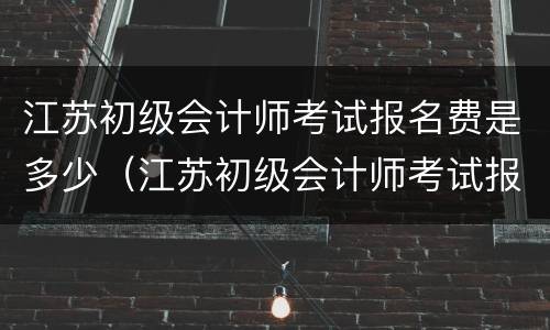 江苏初级会计师考试报名费是多少（江苏初级会计师考试报名费是多少啊）