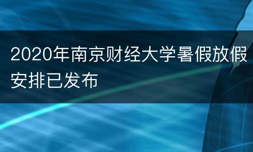 2020年南京财经大学暑假放假安排已发布