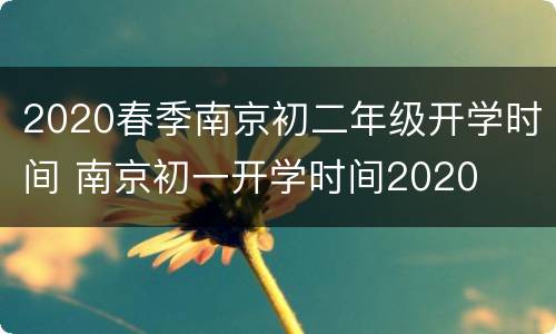 2020春季南京初二年级开学时间 南京初一开学时间2020