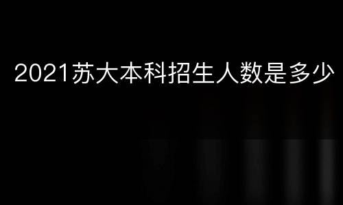2021苏大本科招生人数是多少
