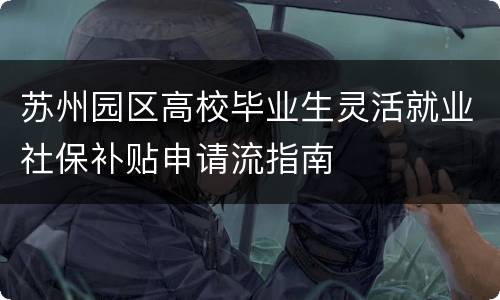 苏州园区高校毕业生灵活就业社保补贴申请流指南