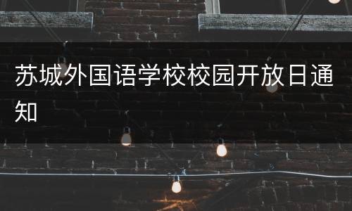 苏城外国语学校校园开放日通知