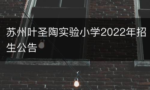 苏州叶圣陶实验小学2022年招生公告