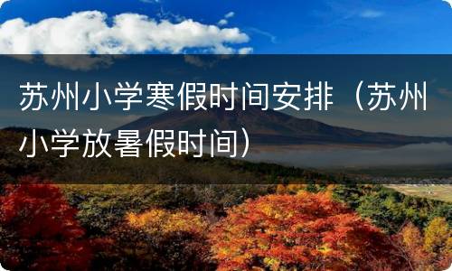 苏州小学寒假时间安排（苏州小学放暑假时间）