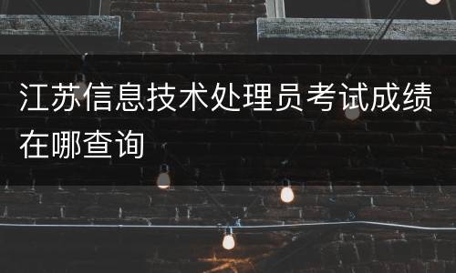江苏信息技术处理员考试成绩在哪查询