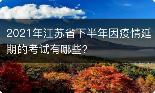 2021年江苏省下半年因疫情延期的考试有哪些？
