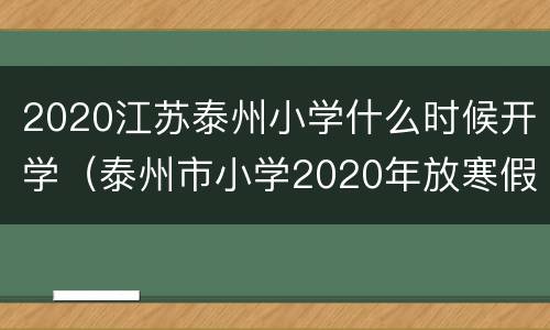 2020江苏泰州小学什么时候开学（泰州市小学2020年放寒假时间）