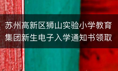 苏州高新区狮山实验小学教育集团新生电子入学通知书领取公告