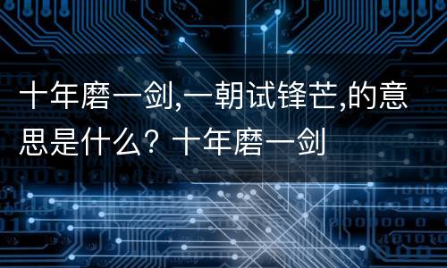 十年磨一剑,一朝试锋芒,的意思是什么? 十年磨一剑
