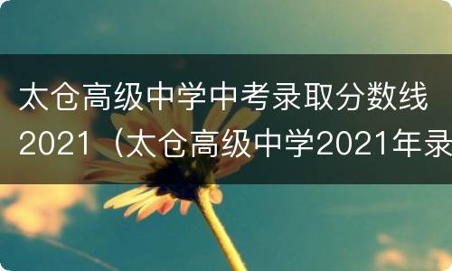 太仓高级中学中考录取分数线2021（太仓高级中学2021年录取分数线）