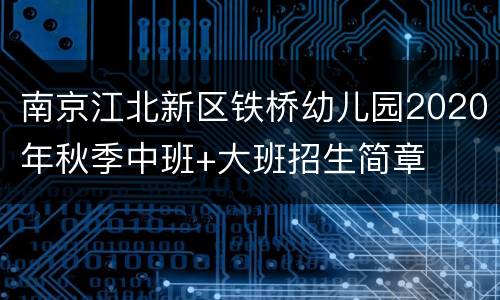 南京江北新区铁桥幼儿园2020年秋季中班+大班招生简章