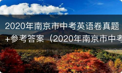 2020年南京市中考英语卷真题+参考答案（2020年南京市中考英语试卷及答案）