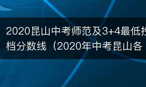 2020昆山中考师范及3+4最低投档分数线（2020年中考昆山各学校录取分数线）